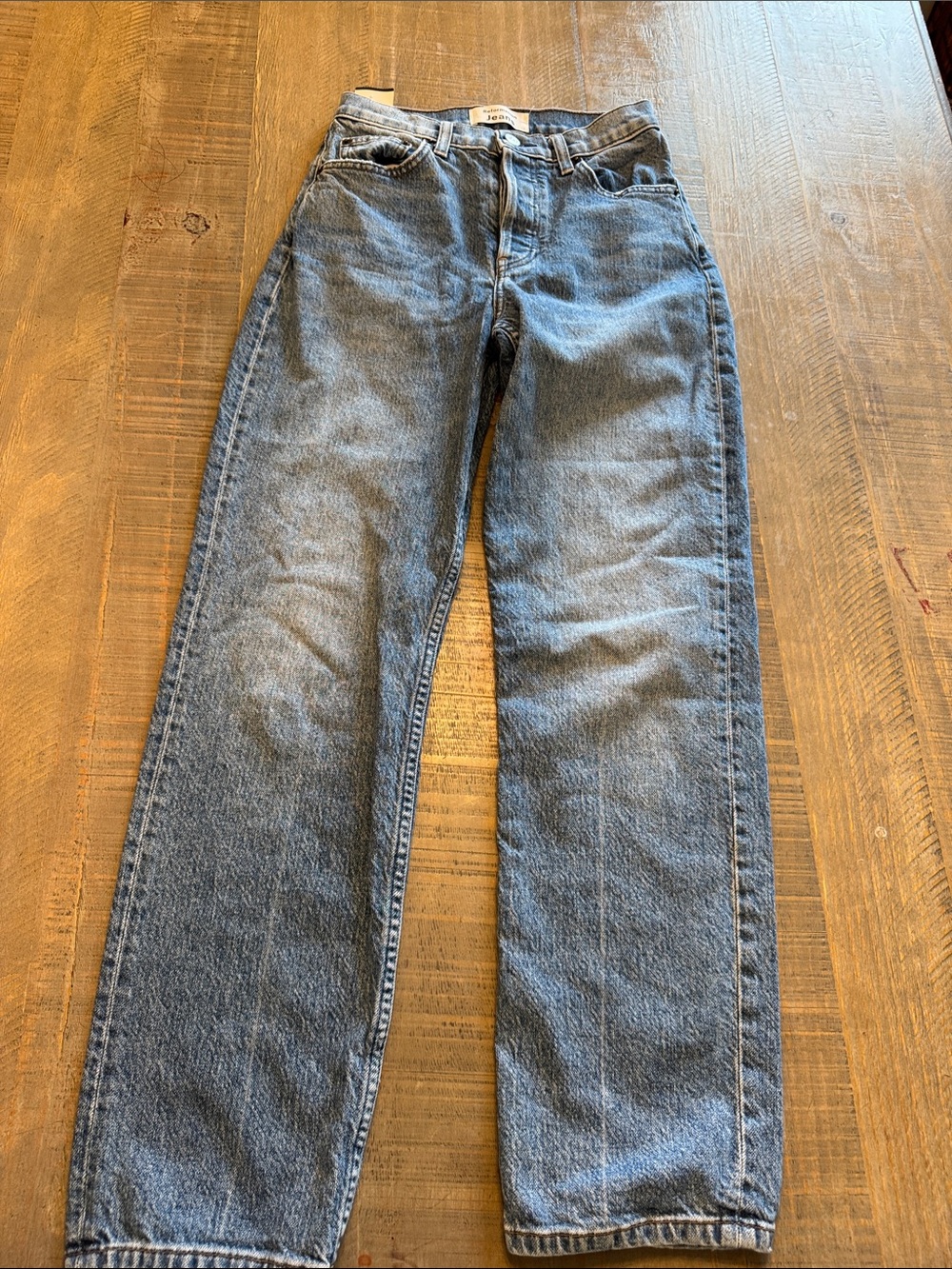 Reformation Light Blue Straight-Leg Jeans